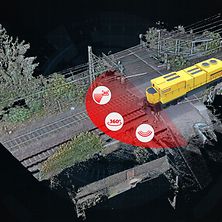 Point cloud in the area of a level crossing