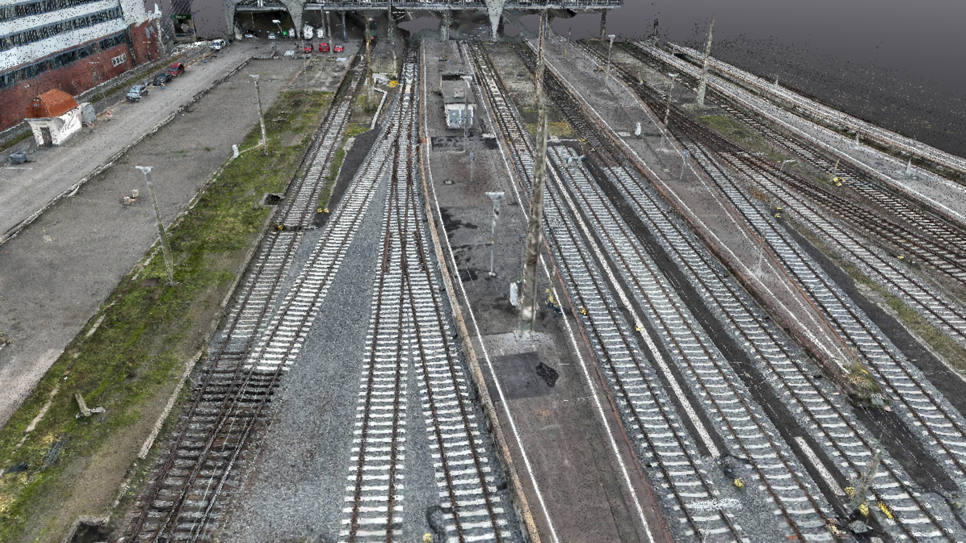 3D point cloud of tracks in Leipzig Central Station building