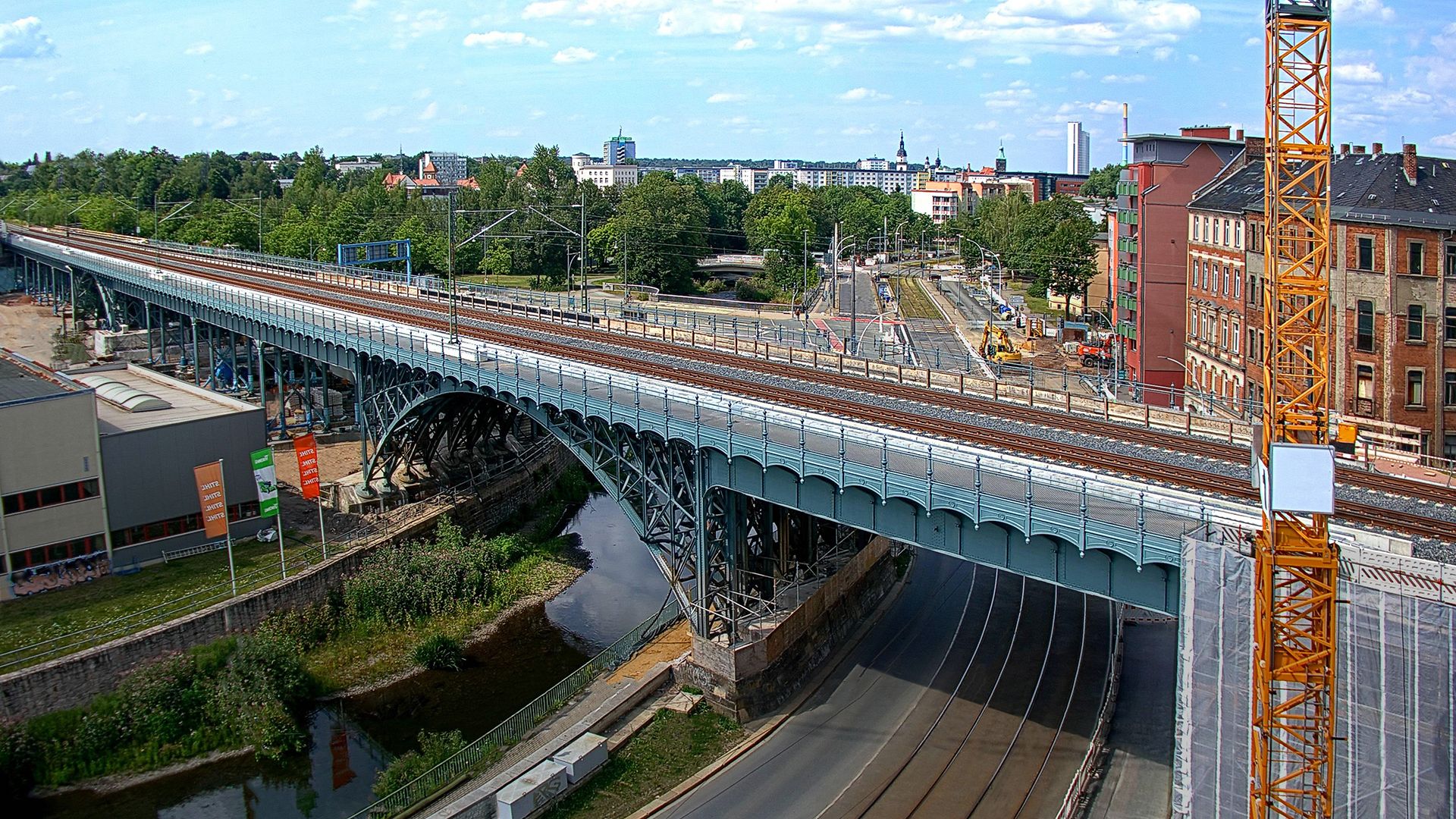 Errichtung Chemnitzer Viadukt