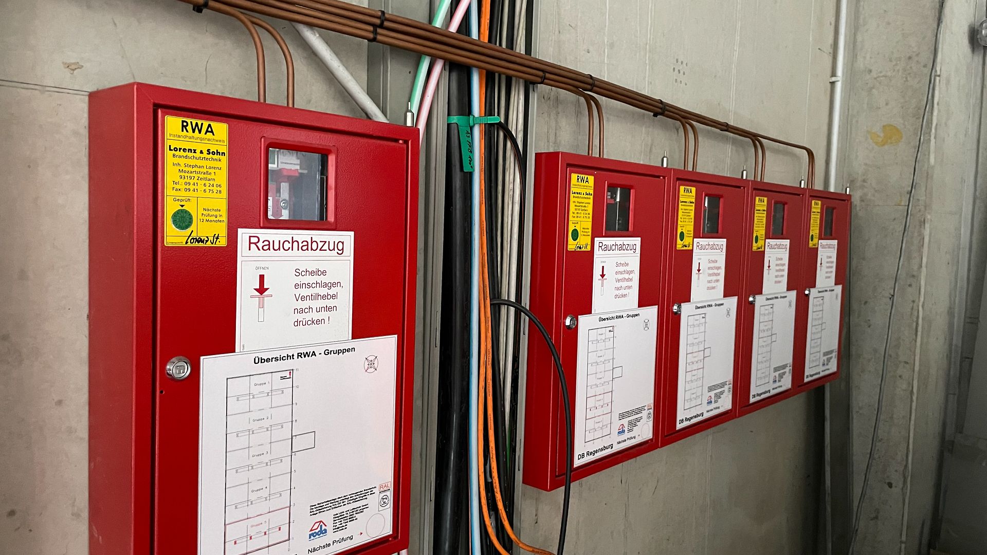 Installation von Bedienelementen Rauchwärmeabzugsanlagen