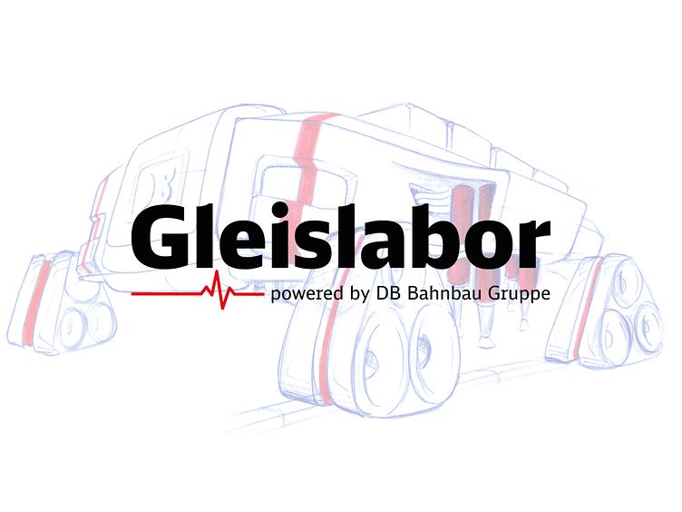 gezeichnete Maschine mit Logo Gleislabor