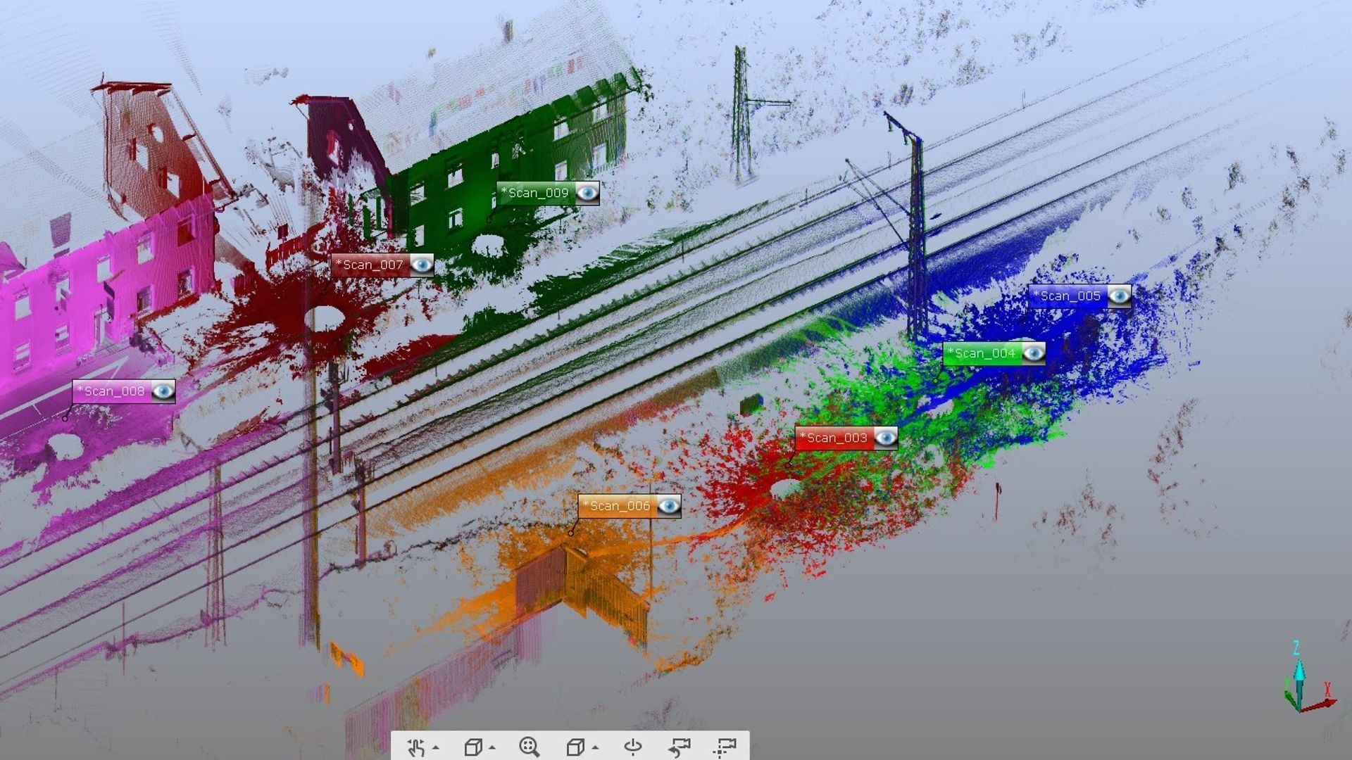 Digitale Anzeige in 3D eines Umgebungsscans