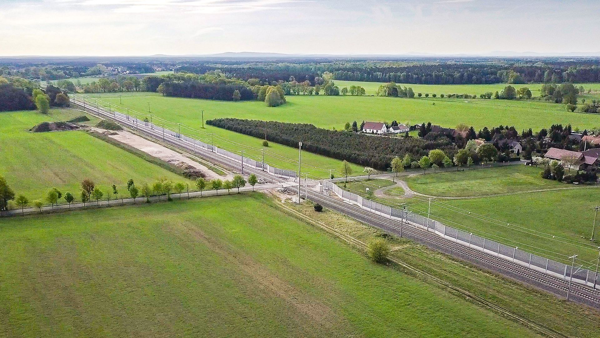 Luftaufnahme der funktionsfähigen Strecke