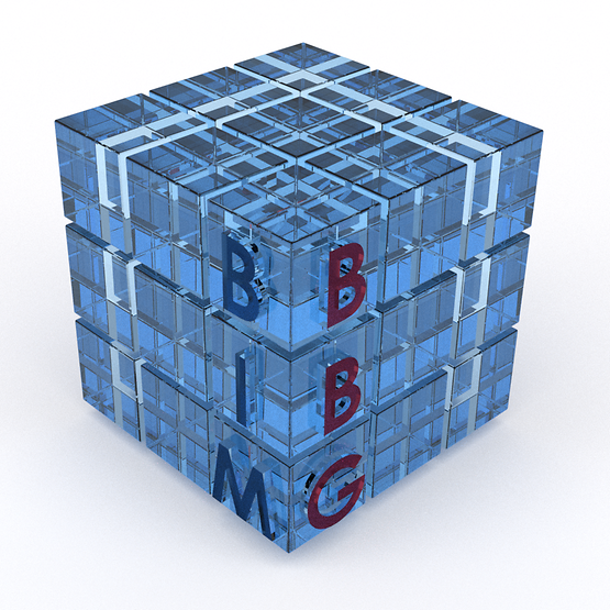 Bild zeigt digital erzeugten Würfel, der die Buchstaben B I M trägt.