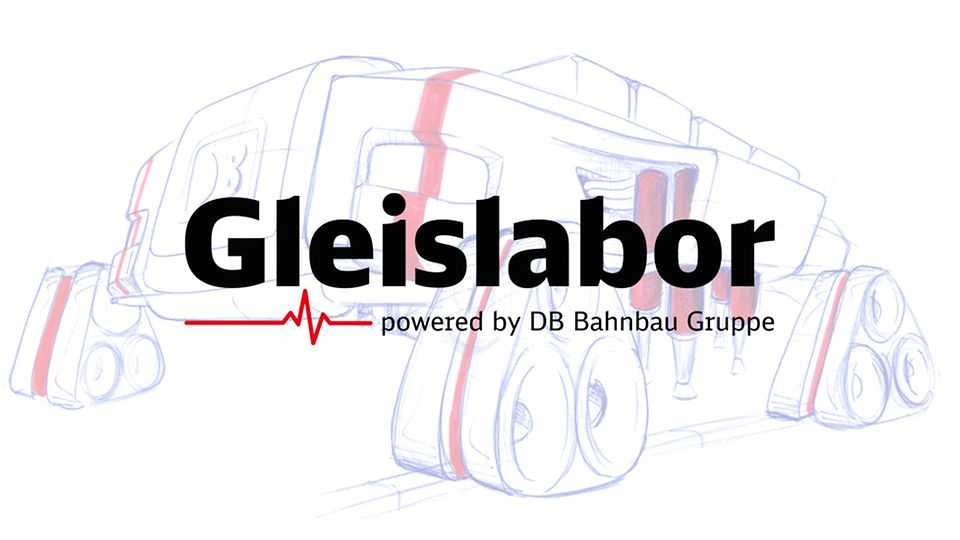 Source: DB Bahnbau Gruppe/Adrian Bernhardt gezeichnete Maschine mit Logo Gleislabor