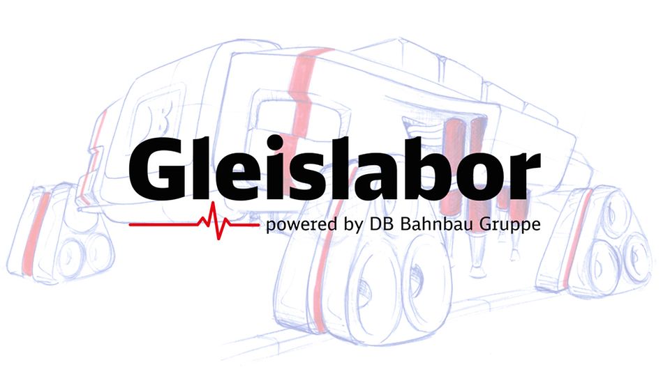 gezeichnete Maschine mit Logo Gleislabor